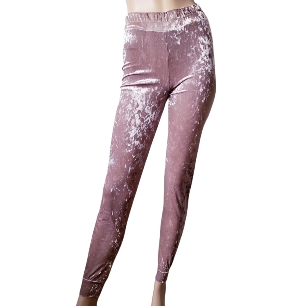 Coco Avante Light Brown Mocha Velvet Joggers